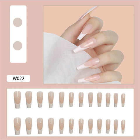 Easter  24pcs French Mid-length Wear Long Paragraph Fashion Manicure Patch False Nail Full Cover Wearable Fake Nail Matte Ballerina Art