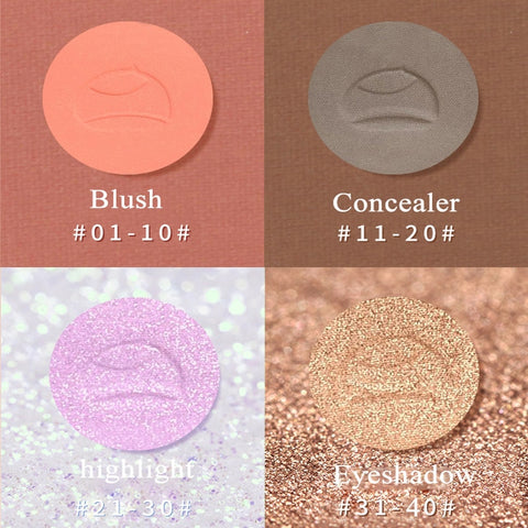 Single Eyeshadow Blush Concealer Blush Highlighter Palette Combination Shimmer Brighten Waterproof Matte Non Smudge Cosmetic