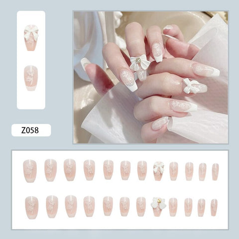 24Pcs/Set 3D Butterfly Three Dimensional Bow Bride Fresh and Elegant White Wear Remov DIY Manicure Nail Art Tools