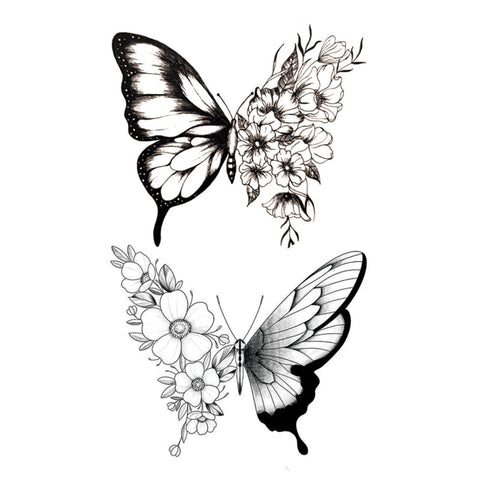 Back to school  Waterproof Temporary Tattoo Stickers Butterfly Tiger Feather  Design Tattoo Children Black Body Art Fake Tattoos For Men Women