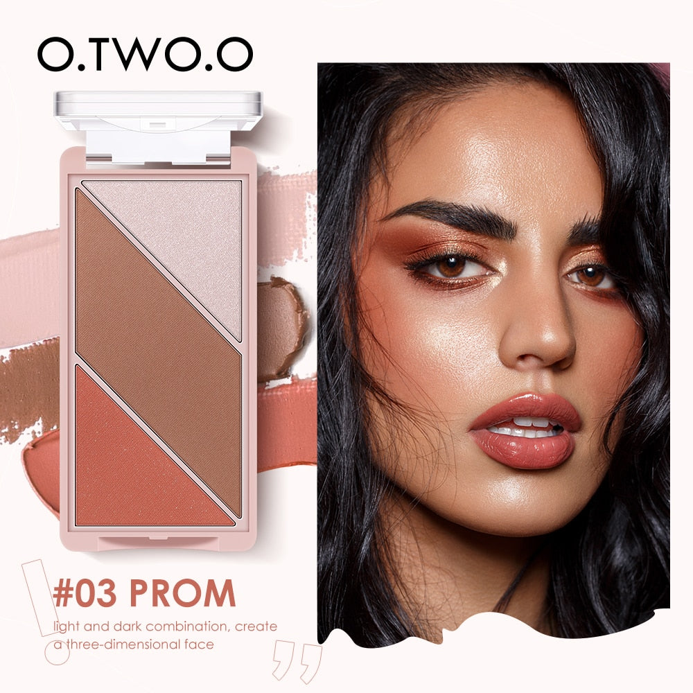 O.TWO.O Contour Palette Bronzer Highlighter Powder Blush 3 in 1 Makeup Palette Concealer Highlighter For Face Sculpt Cosmetics