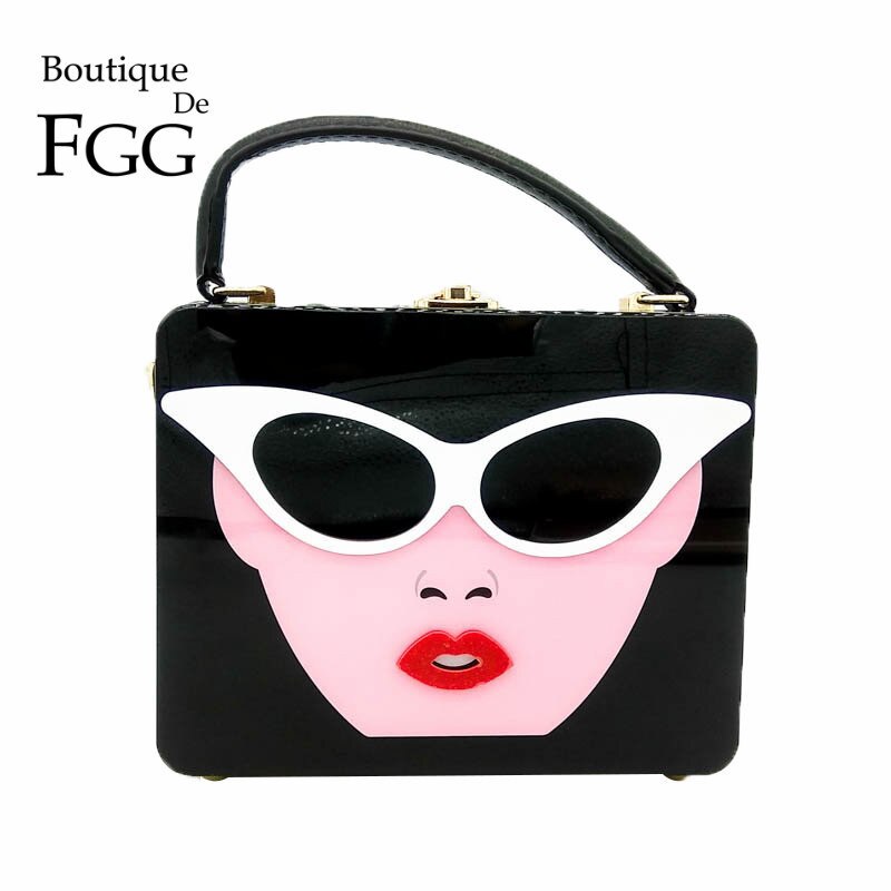 Cartoon Acrylic Style Shoulder Bag Dazzling Sunglasses Women Handbag Purse Female Casual Totes Crossbody Bag Designer Bag