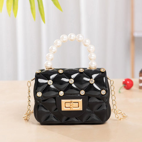 Purse Handbag Women New Mini Jelly 2022 Leather Crossbody Bags with Pearl Handle Crossbody Bags Girls Cute Coin Pouch Party Bag