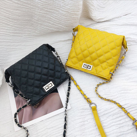 Classic Diamond Pattern 2022 Women Soft PU Messenger Bag Square Female Shoulder Bags Rhombus Lattice Luxury Handbag