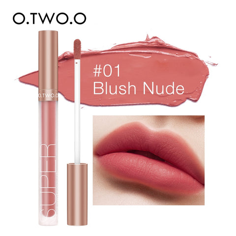 O.TWO.O Matte Velvet Liquid Lipstick Waterproof Rich Color Long Lasting Lips Makeup Lightweight Lip Gloss 12 Color