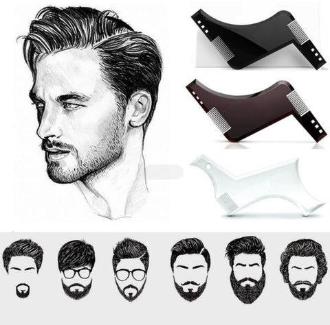 Christmas Gift Thanksgiving 2019 Men Beard Template StylingTool Double Sided Beard Shaping Comb Beauty Tool Shaving Hair Removal Razor Tool for Men