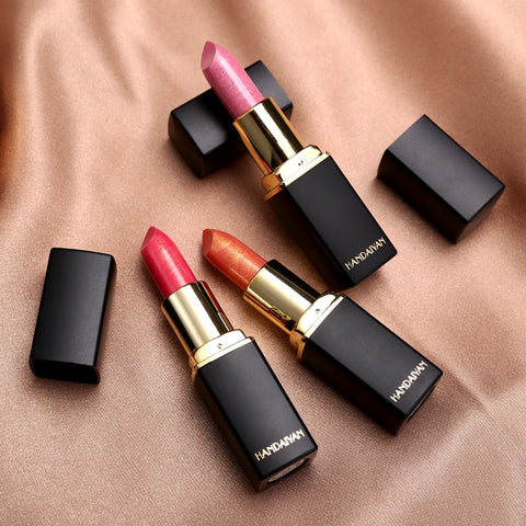 2022 New 9 Colors Luxury Lipstick Lips Makeup Waterproof Shimmer Long Lasting Pigment Nude Pink Mermaid Shimmer Lipsticks Makeup