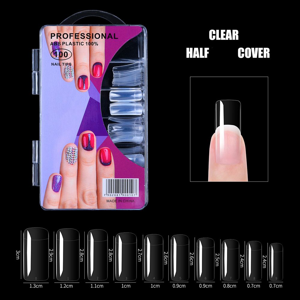60Pcs Fake Nail Nails Extension Transparent Acrylic Nail Seamless Full/Half Cover Beauty Nail Decor French Nail Manicure Tools