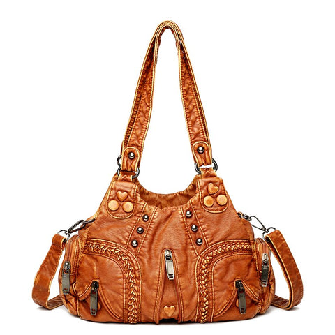 New Multi Pocket Luxury Soft sheepskin Shoulder Bags for Women Large Capacity Shopping Crossbody Hobo Bags European Tote Handbag