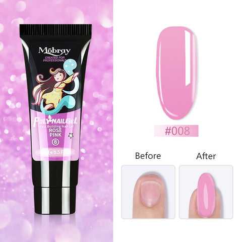 Beyprern Mobray 15g Polygels Crystal Extend UV Nail Gel Extension Building Led Nail Art Gel Lacquer Jelly Acrylic Gel Poly Nail Gel