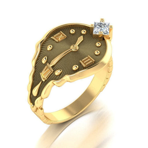 2021 New Arrival Women's Ring Luxury Jewelry for Men Clock Inlaid Rhinestone Fashion Factory Direct Supply Wholesale TRENDY