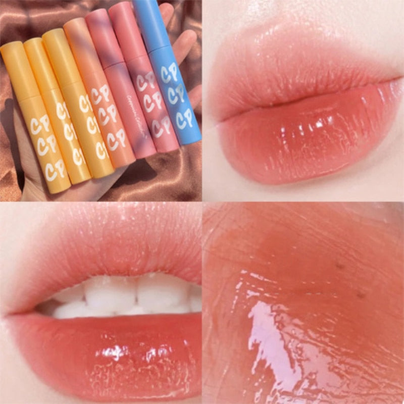 Cappuvini Rainbow Stick Mirror Lip Gloss Water Glass Lip Gel For Student Waterproof Lipstick Shiny Lip Glaze Lip Makeup TSLM2