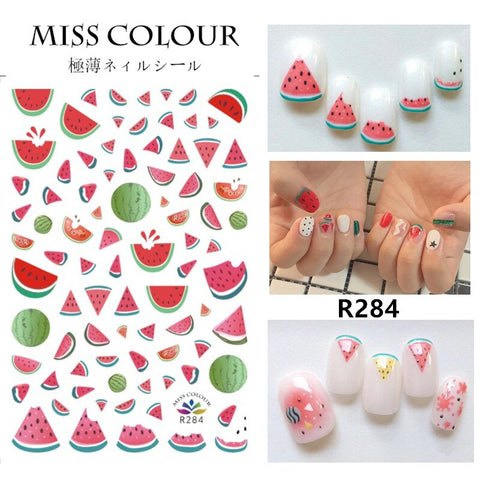 TXD Nail Art Sticker Hyuna Strawberry Rainbow Cherry Decal Spring/Summer Design Sticker
