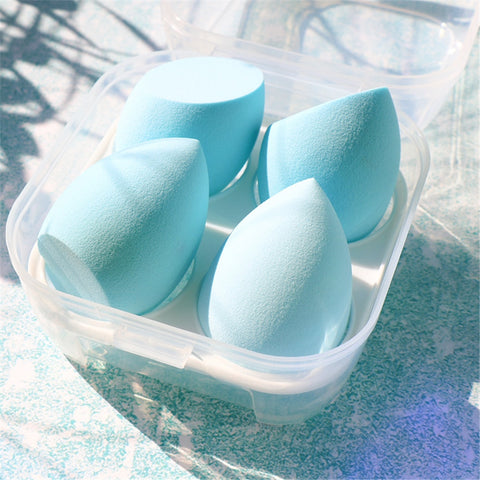 FLD 4Pcs Makeup Sponge Cosmetic Puff Egg Concealer Powder Blender Foundation Dry Wet Use Make Up Beauty Cosmetic Puff Tools Set