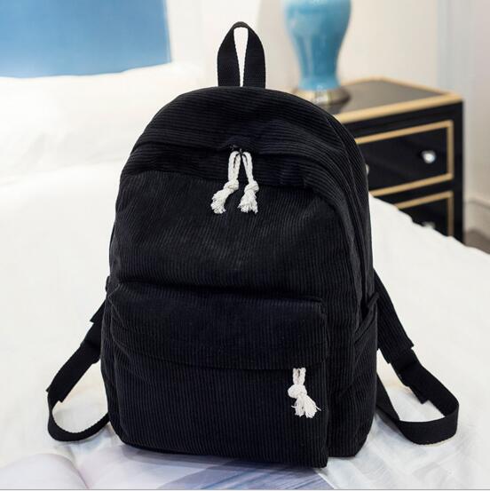 Beyprern Women Backpack Corduroy Design School Backpacks For Teenage Girls School Bag Striped Rucksack Travel Bags Soulder Bag Mochila