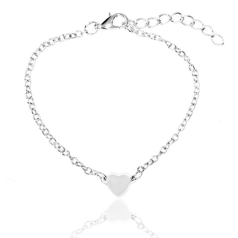 Beyprern Hot Sale Charming Heart Bracelets&Bangles For Women Girls Gold Silver Color Metal Bracelets Statement Jewelry  Gifts