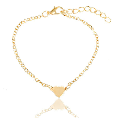Beyprern Hot Sale Charming Heart Bracelets&Bangles For Women Girls Gold Silver Color Metal Bracelets Statement Jewelry  Gifts