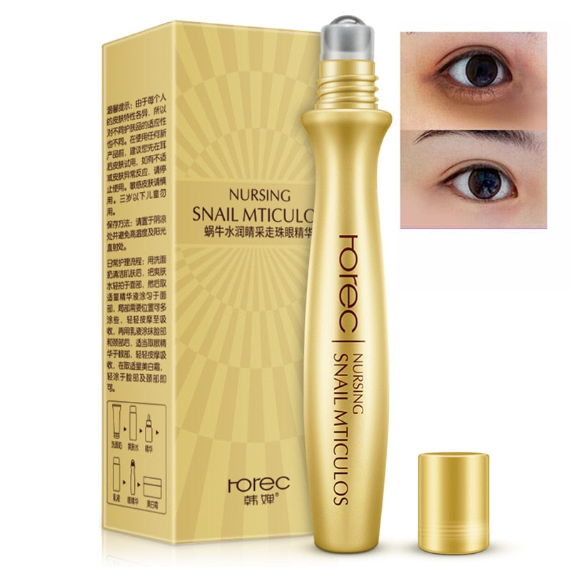 ROREC Eye Serum Anti-Wrinkle Snail Essence for Eyes Cream Dark Circle Cream Snail Hyaluronic Acid Korean Cosmetics Skin Care
