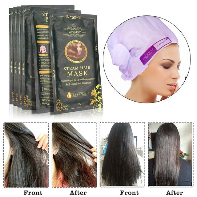 Aliver Automatic Heating Steam Hair Mask Keratin Argan Oil Hair Conditioner Treatment Hair Coarse , Dry , Split Hair Care