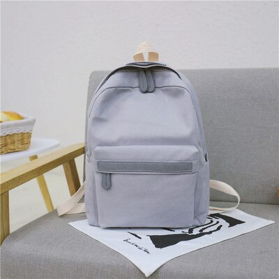 New Teenager Canvas Backpack Gril Boy Schoolbag Softback Solid Color Casual Soft Handle mochilas mujer Escolar rucksack