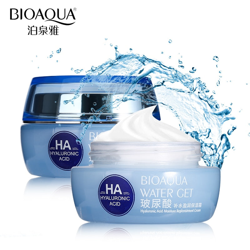 BIOAQUA Brand Hyaluronic Acid Moisturizing Face Cream Improve Dry Skin Anti Wrinkle Anti Aging Collagen Whitening Day Cream 50g