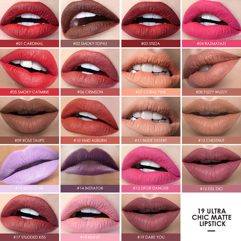 Beyprern 19 Colors Matte Lipsticks Waterproof Matte Lipstick Lip Sticks Cosmetic Easy to Wear Matte Batom Makeup Lipstick