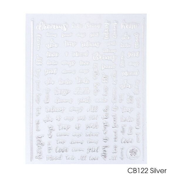 1pc 3D Letter Slider Decals Nail Art Decorations Sticker Adhesive Inscriptions Alphabet Foils  Wraps Manicure Tool CHCB122-124