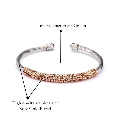 Luxury Mesh Surface Open Cuff Women Charm Bracelets Bangles Simple Design Female Stainless Steel Sporty Bracelets
