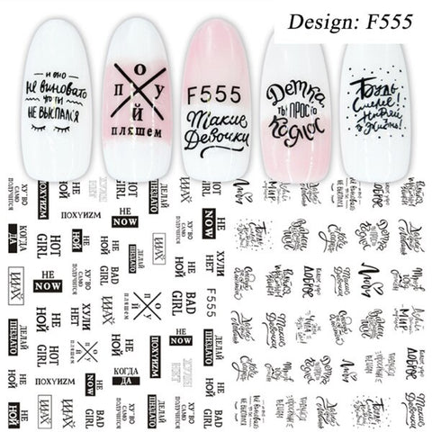 1pc 3D Letter Slider Decals Nail Art Decorations Sticker Adhesive Inscriptions Alphabet Foils  Wraps Manicure Tool CHCB122-124