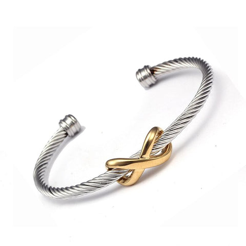Simple Trendy Chain Link Sporty Charm Bracelets healthy Gold Brand Jewelry Stainless Steel Men Women Open Cuff Bracelets