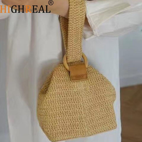 New Summer Women Handbag Fashion Straw Bags Ladies Beach Straw Bag Female Rattan Bag Small Bags For Women Rattan Handbags