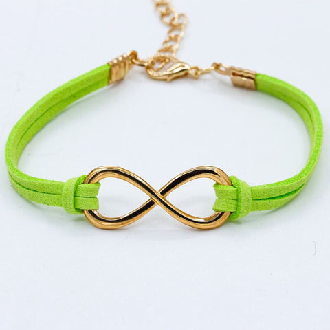 Beyprern  New Arrival 12 Colors European Cheap Punk Fashion Vintage Infinity 8 Cross Leather Bracelets For Women Bangles Jewelry