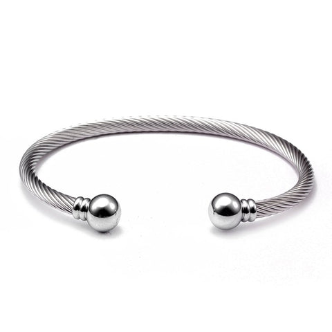 Healthy Stainless Steel Open Men Women Cuff Fashion Bangles Mesh Surface Male Sporty Charm Bracelets Silver Jewelry Gift