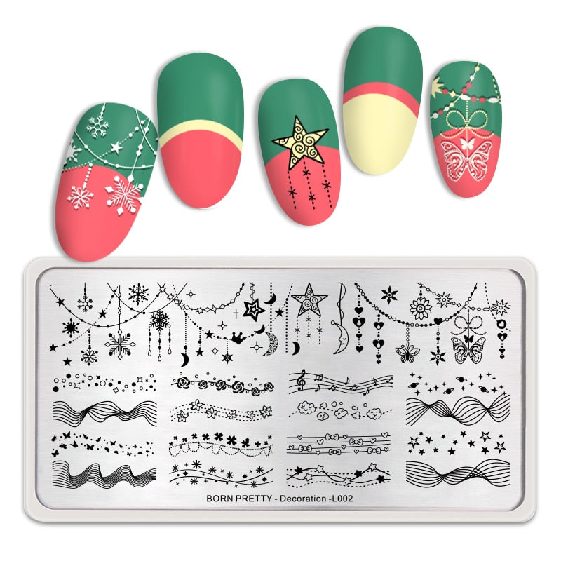 Christmas Gift BORN PRETTY Nail Art Stamping Plate Nail Board Stamp Template Stainless Steel Nail Art Image Plate Stencil Printing Tools