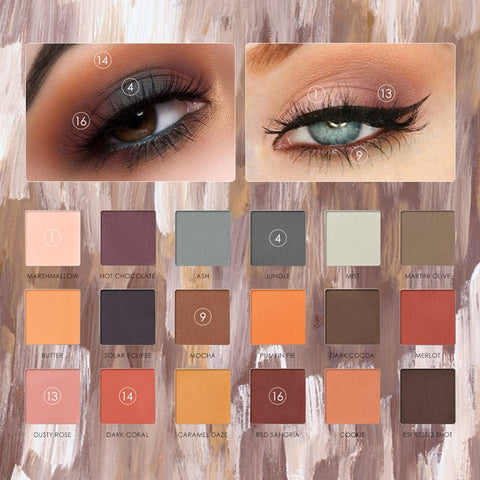 Beyprern Glitter Eye Shadow 18 Colors Pigment Eye Shadow Palette Waterproof Easy To Wear Shimmer Make Up Eyeshadow