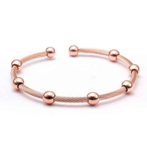 Soft Health Stainless Steel Open Cuff Chain Link Bracelets Women Girls Jewelry Trendy Gold Beads Sporty Charm Fashion Bangles