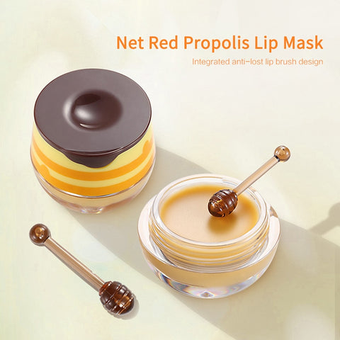 Propolis Moisturizing Lip Mask Sleep Lip Balm Nourishing Anti-wrinkle Lip Care Anti-cracking Unisex With Brush Lip Care TSLM2
