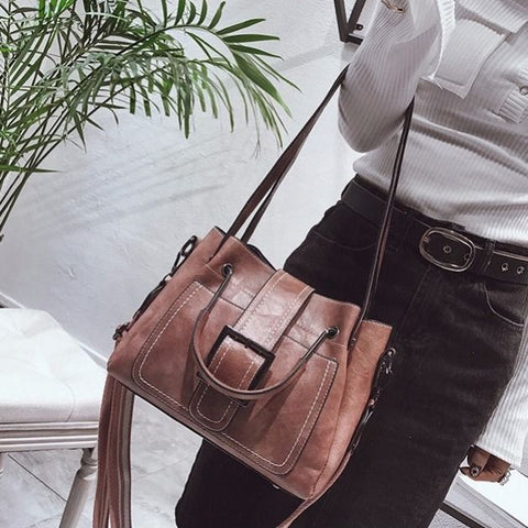 Women Messenger Bags Vintage Belts Shoulder Bags Sequined Women Handbags Designer PU Leather Ladies Hand Bags Bolsos Para Mujer
