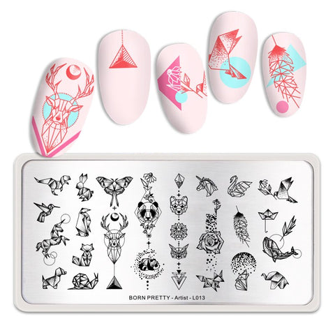 Christmas Gift BORN PRETTY Stamping Plates Snowflake Christmas Stencil Stainless Steel Plates Rectangle Nail Art Halloween Nail Accessories