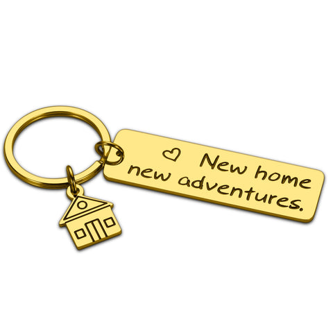 Keychain Ring Gifts for New Home Gift First Home Keyring Best Neighbor Gift Realtor Closing Gifts New Adventures Present