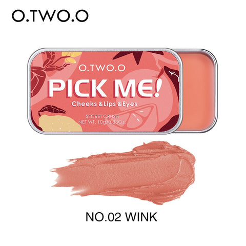 Christmas Gift O.TWO.O Multifunctional Makeup Palette 3 IN 1 Lipstick Blush For Face Eyeshadow Lightweight Matte Lip Tint Natural Face Blush