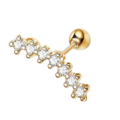 Crystal Flower Tragus Piercing Earring Flat 16G Cross Cartilage Piercing Stud Helix Jewelry Conch Rook Lobe Earring Labret Stud