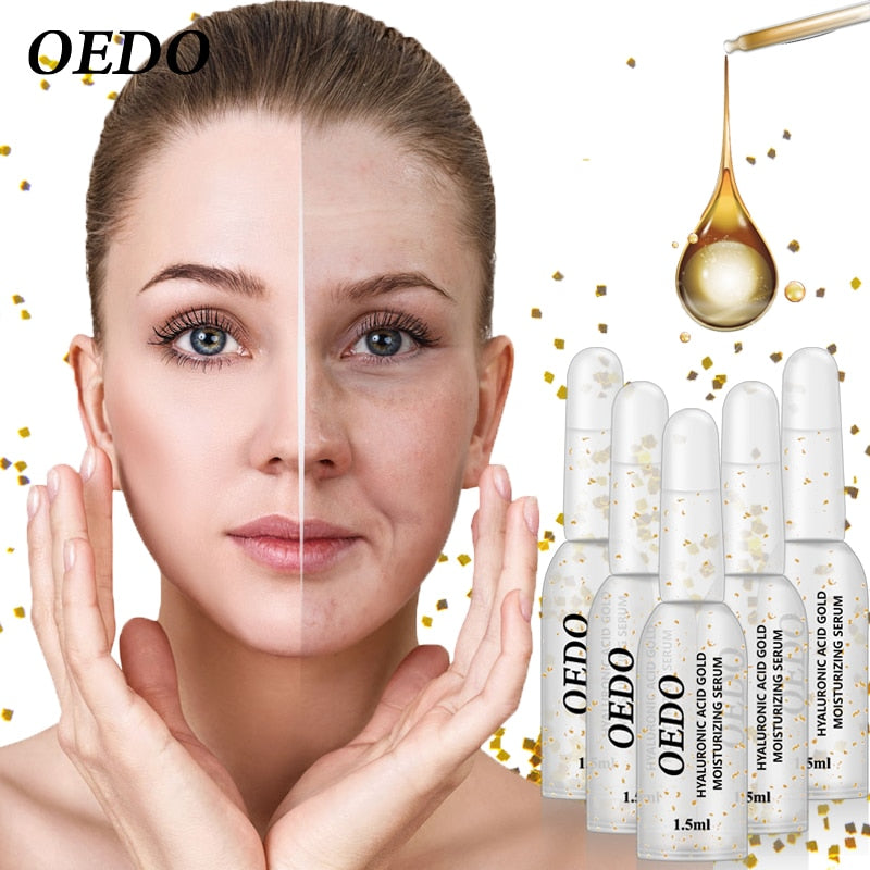 OEDO Hyaluronic Acid Gold Moisturizing Serum Shrink Pores Remover Freckle Speckle Whitening Anti-Aging Nourishing Facial Essence