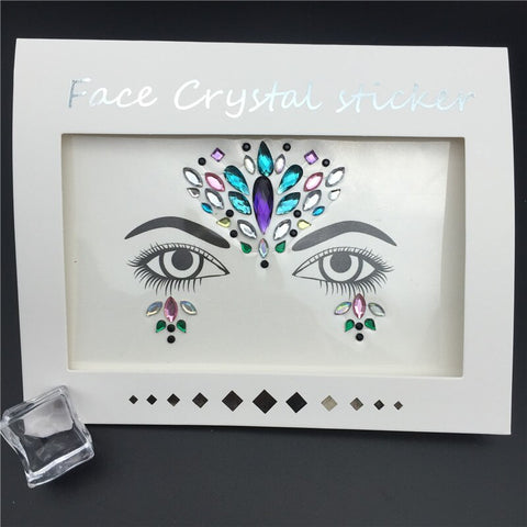 Christmas Gift Thanksgiving 3D Crystal Glitter Jewels Tattoo Sticker Women Fashion Face Body Gems Gypsy Festival Adornment Party Makeup Beauty Stickers