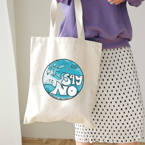 Eco Friendly Shipping Bags Women Beach Canvas Tote Bags Korean Shoulder Shopper Bag Cloth Foldable Ulzzang Handbag for Girls