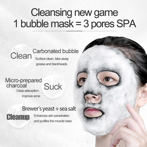 Oxygen Bubble Mask Black Sea Salt facial mask Face Mask Deep cleaning Sheet Mask Facial Remove dirt Blackhead Oil-control