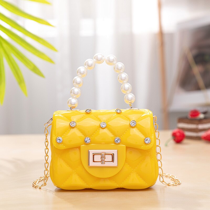 Purse Handbag Women New Mini Jelly 2022 Leather Crossbody Bags with Pearl Handle Crossbody Bags Girls Cute Coin Pouch Party Bag