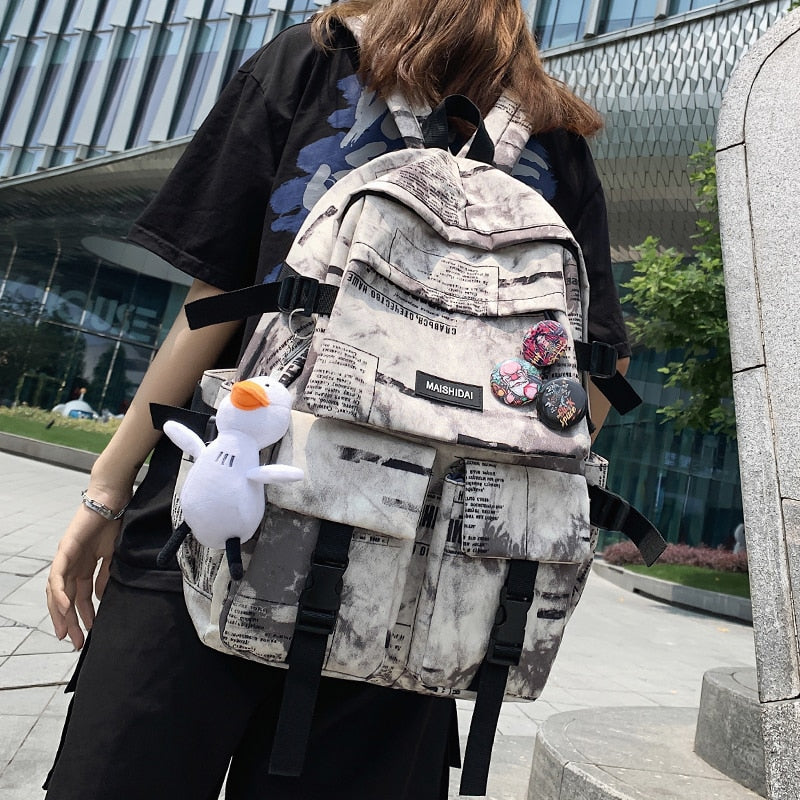 Unisex Large Capacity Student Backpack Korean Japanese Fashion Boys Girls Schoolbag Nylon Waterproof Computer Travelling Bag New
