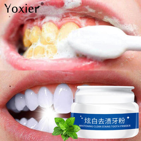 30g Stains Tooth Powder Yoxier Whitening Clean Bright Teeth Oral Care Cleaning Fresh Breath Remove Tooth Tartar TSLM1