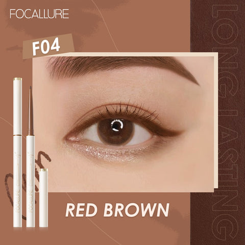 FOCALLURE Waterproof Eyeliner Gel Pencil Red Brown Ultra-slim 1.7mm Soft Easy Wear High Pigment Professional Lasting Eyes Makeup